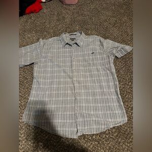 Eddie Bauer Men's Blue Plaid Button Down Shirt